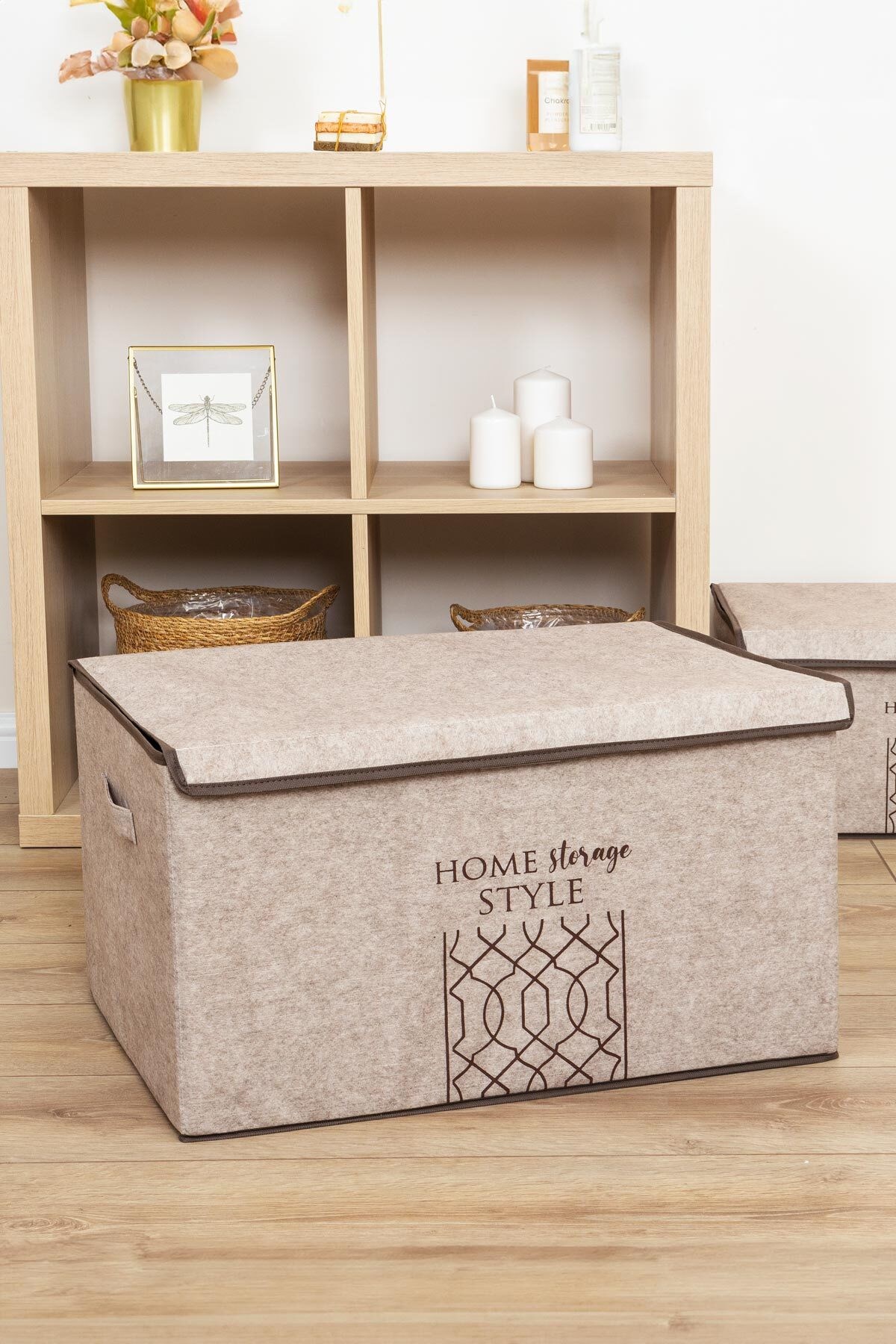 Keçe Kapaklı Çok Amaçlı Mega Plus Kutu Hurç 57x41x31 Cm