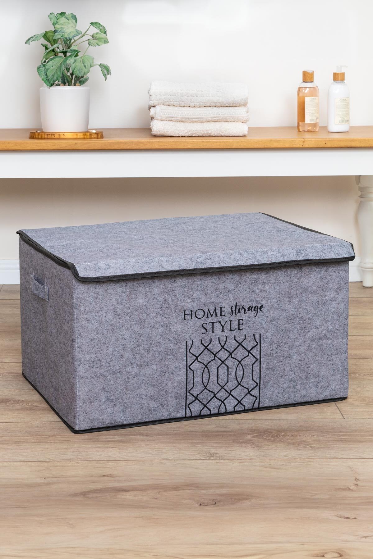 Keçe Kapaklı Baskılı Çok Amaçlı Mega Plus Kutu 57x41x31 Cm