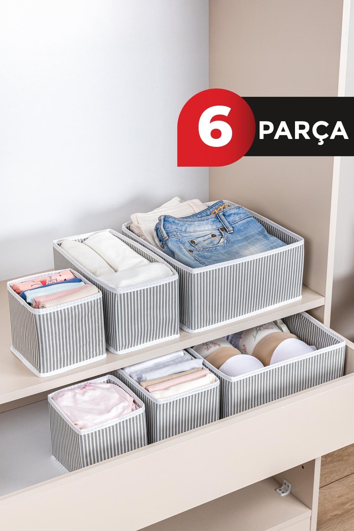 6 LI ÇEKMECE DÜZENLEYİCİ GRİ