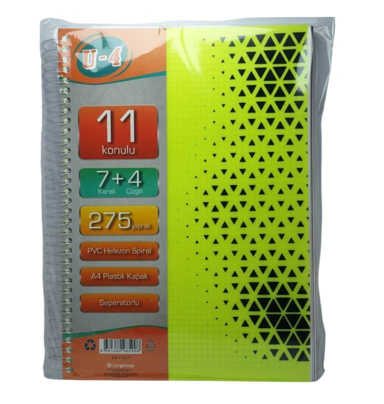 Star P.P Kapak A-4 Ayraçlı 7+4 275 Yaprak