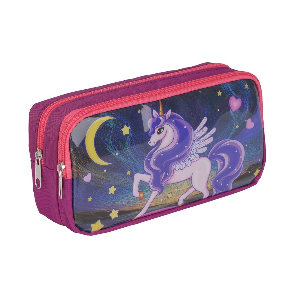 Çift Gözlü Şeffaf Kalemlik Unıcorn