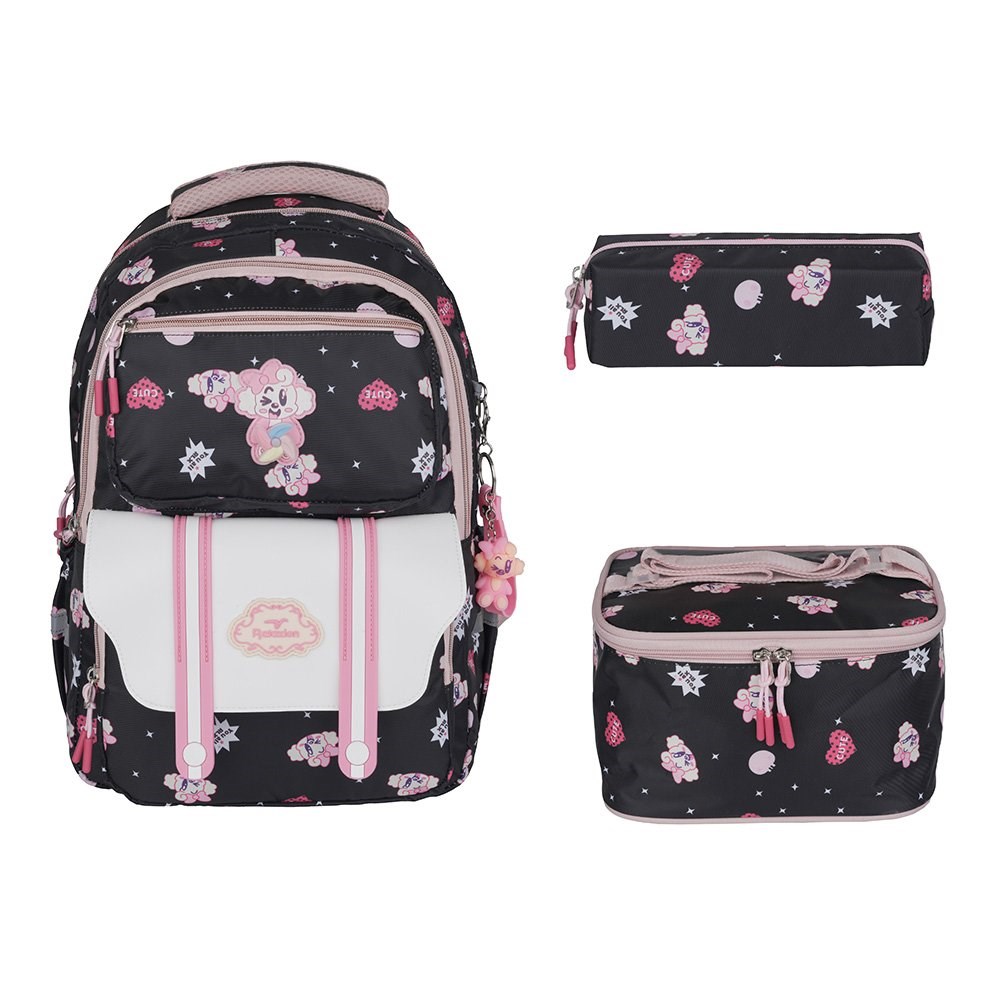 Relaxion İlkokul Çantası Siyah Toz Pembe