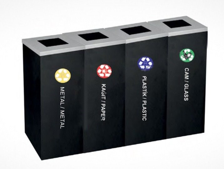 4’Lü Geri Dönüşüm Çöp Kovası (Dkp Klt.)