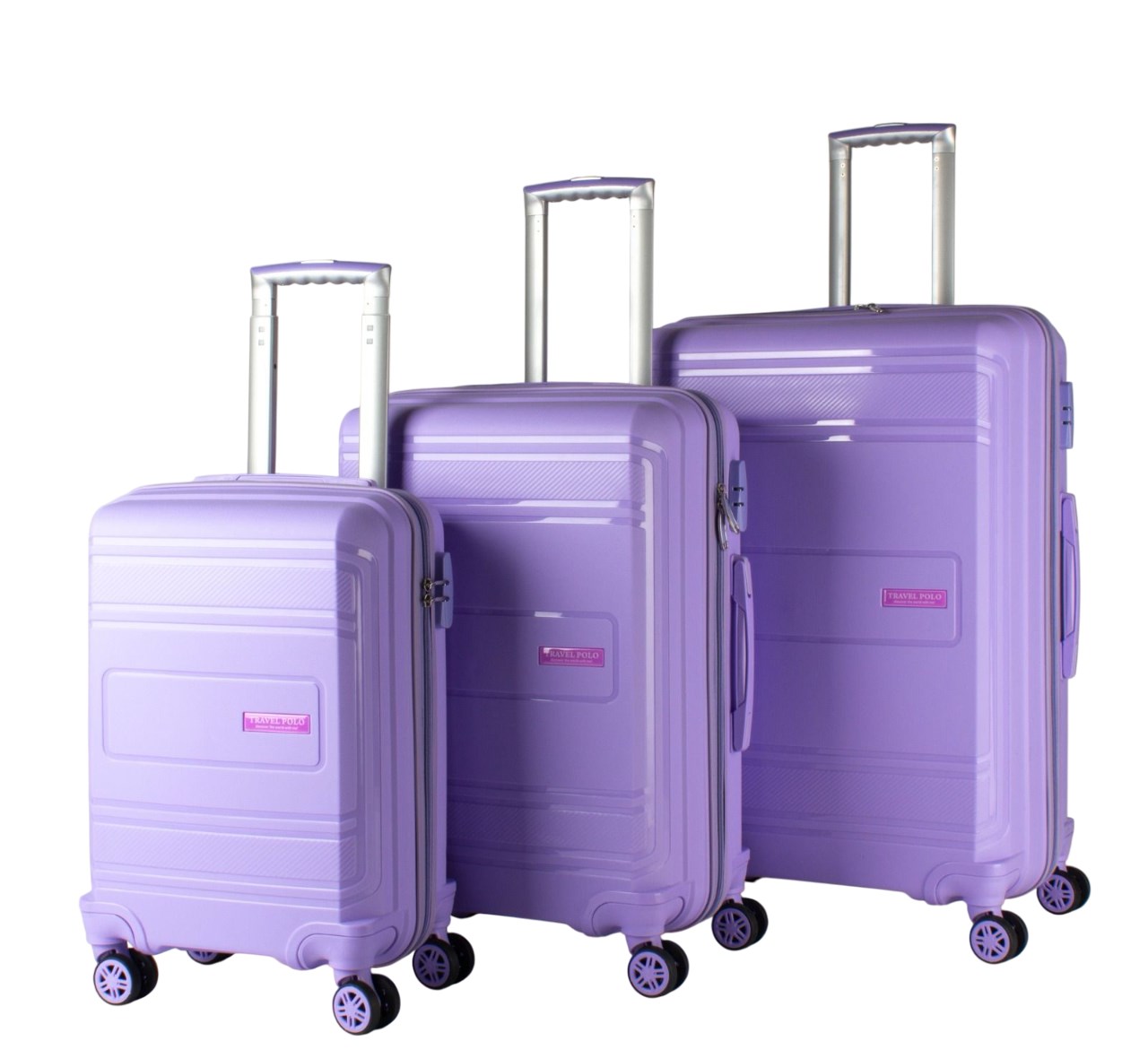 Pp-Silikon Plastik Valiz Lila 3'Lü