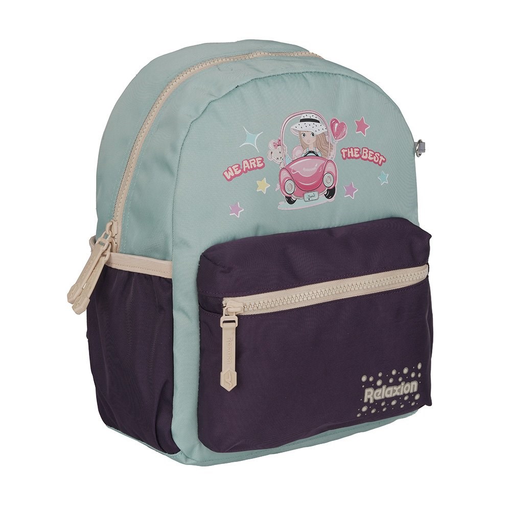 Renkli Anaokulu Çantası Arabalı Kız