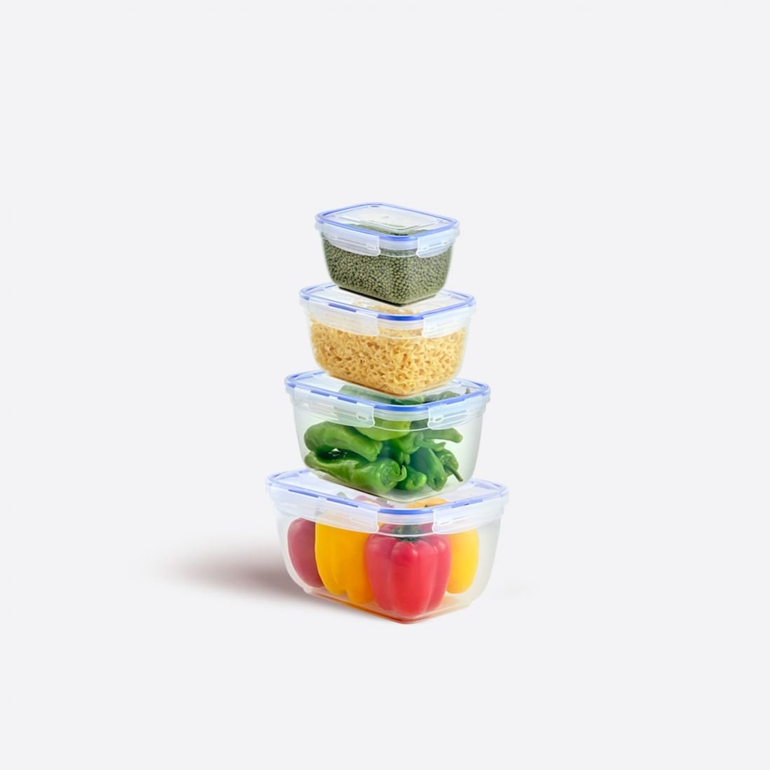 4'Lü Contalı Dikdörtgen Set(1000,1800,3000,5000 Ml)