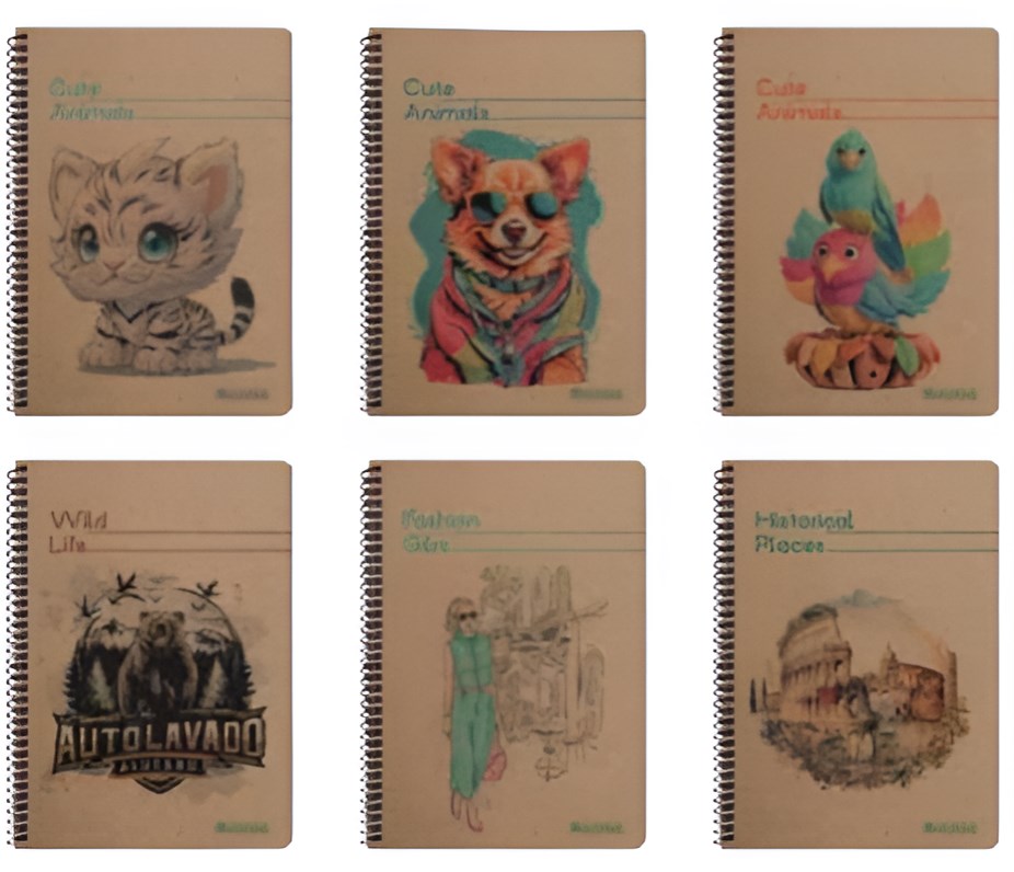 Kraft Sert Kapak Spiralli 17X24 Defter Kareli 80 Yaprak