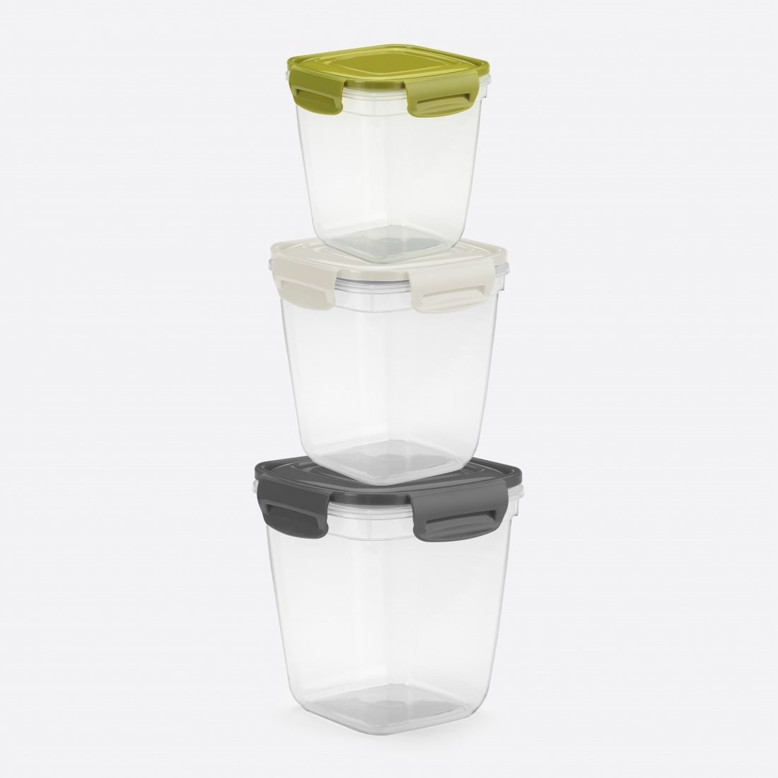 3'Lü Kilitli Derin Kare Kilitli Fresh Box Set(575,1075,1900 Ml)