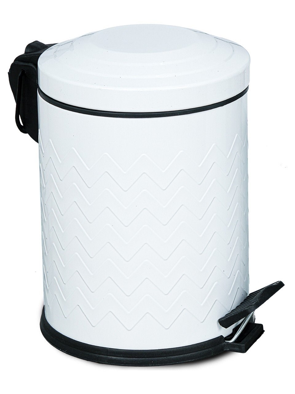 Zik Zak Model 5 Lt Pedallı Yavaş Kapanan Çöp Kovası Beyaz