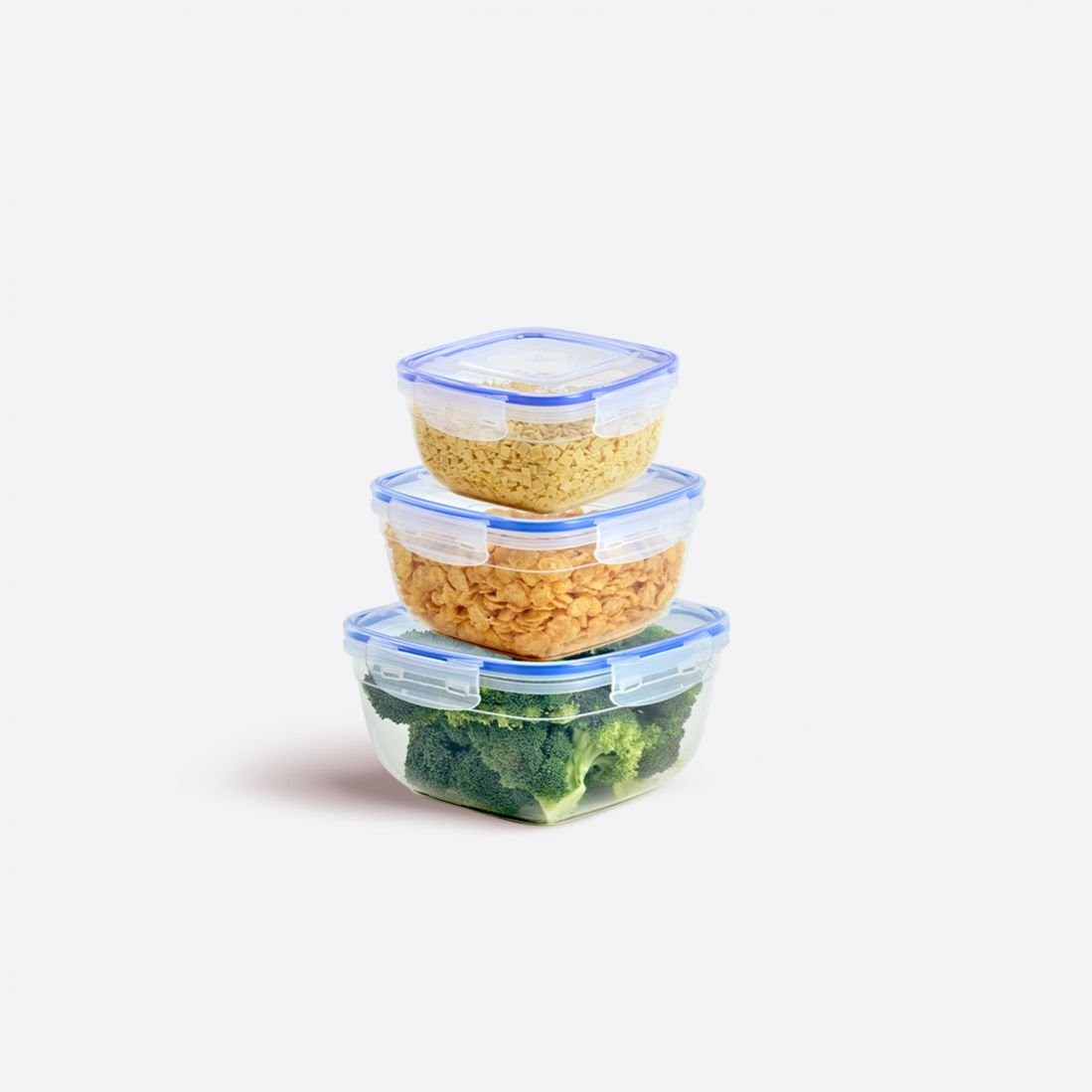 3'Lü Contalı Kare Set(900,1500,2400 Ml)