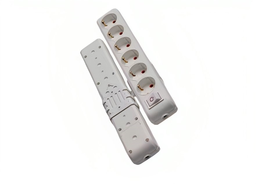6 Lü Topraklı Grup Priz Anahtarlı Klemensli