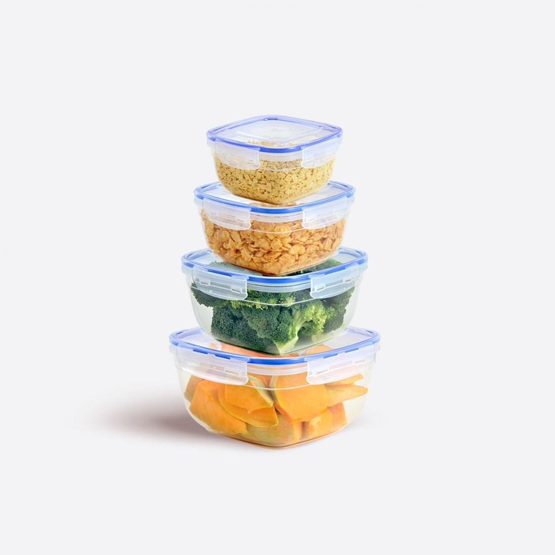 4'Lü Contalı Kare Set(900,1500,2400,3750 Ml)