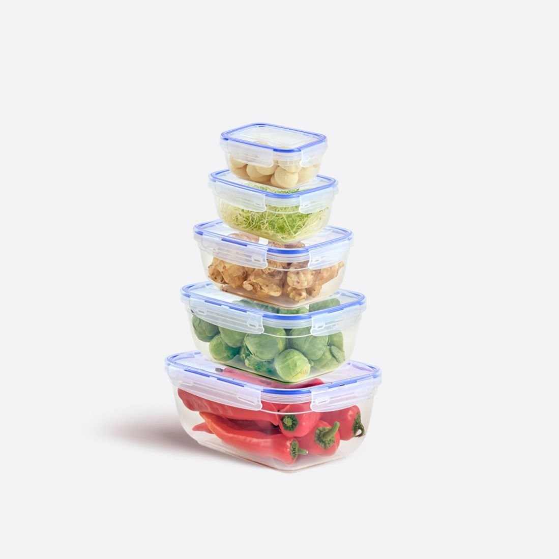 5'Li Contalı Dikdörtgen Set(400,800,1400,2300,4000 Ml)