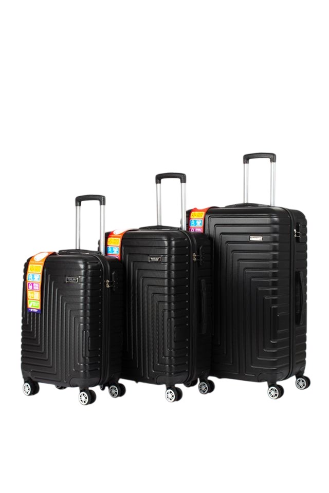 Abs Plastik Valiz Siyah 3'Lü