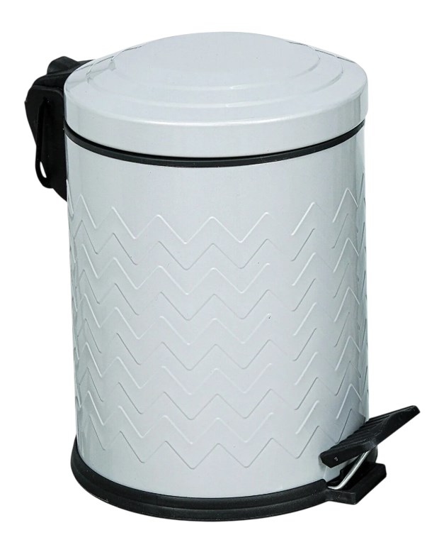 Zik Zak Model 5 Lt Pedallı Yavaş Kapanan Çöp Kovası Gri