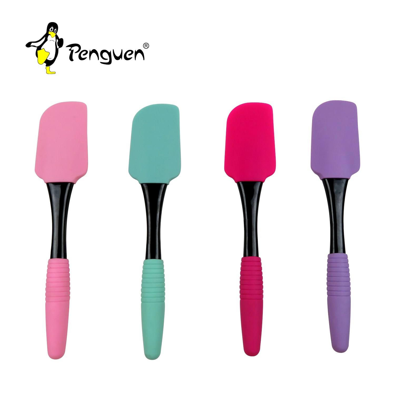 Silikon Spatula Siyah Renkli Saplı **24