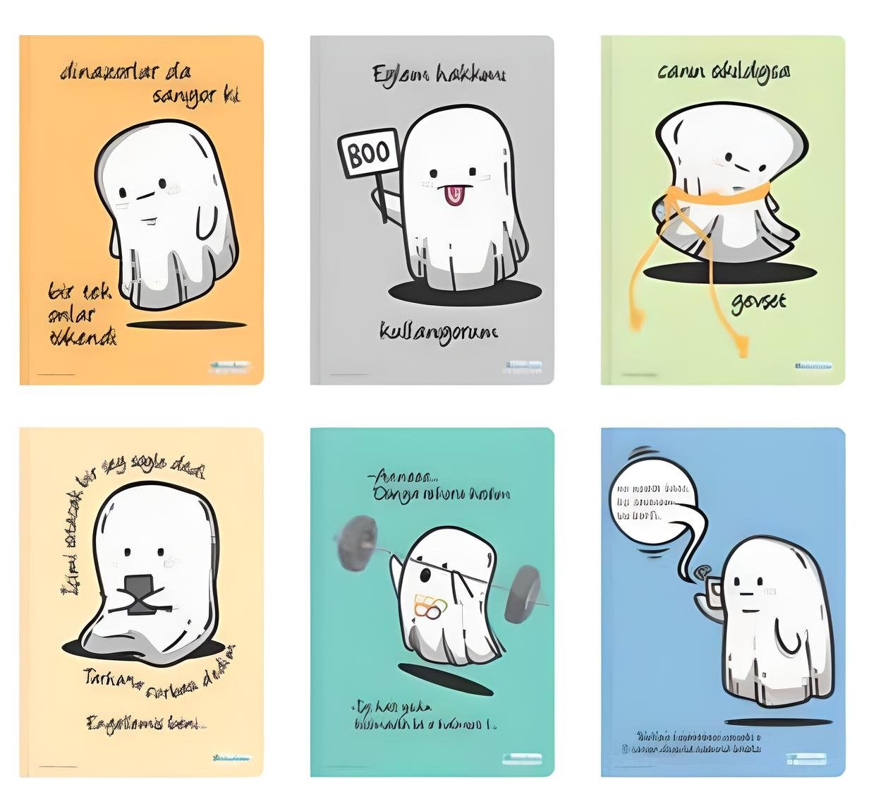 Ghost Sert Kapak Dikişli 14X20 Defter Çizgili 80 Yaprak