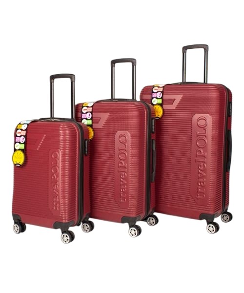 Abs Plastik Valiz Bordo 3'Lü