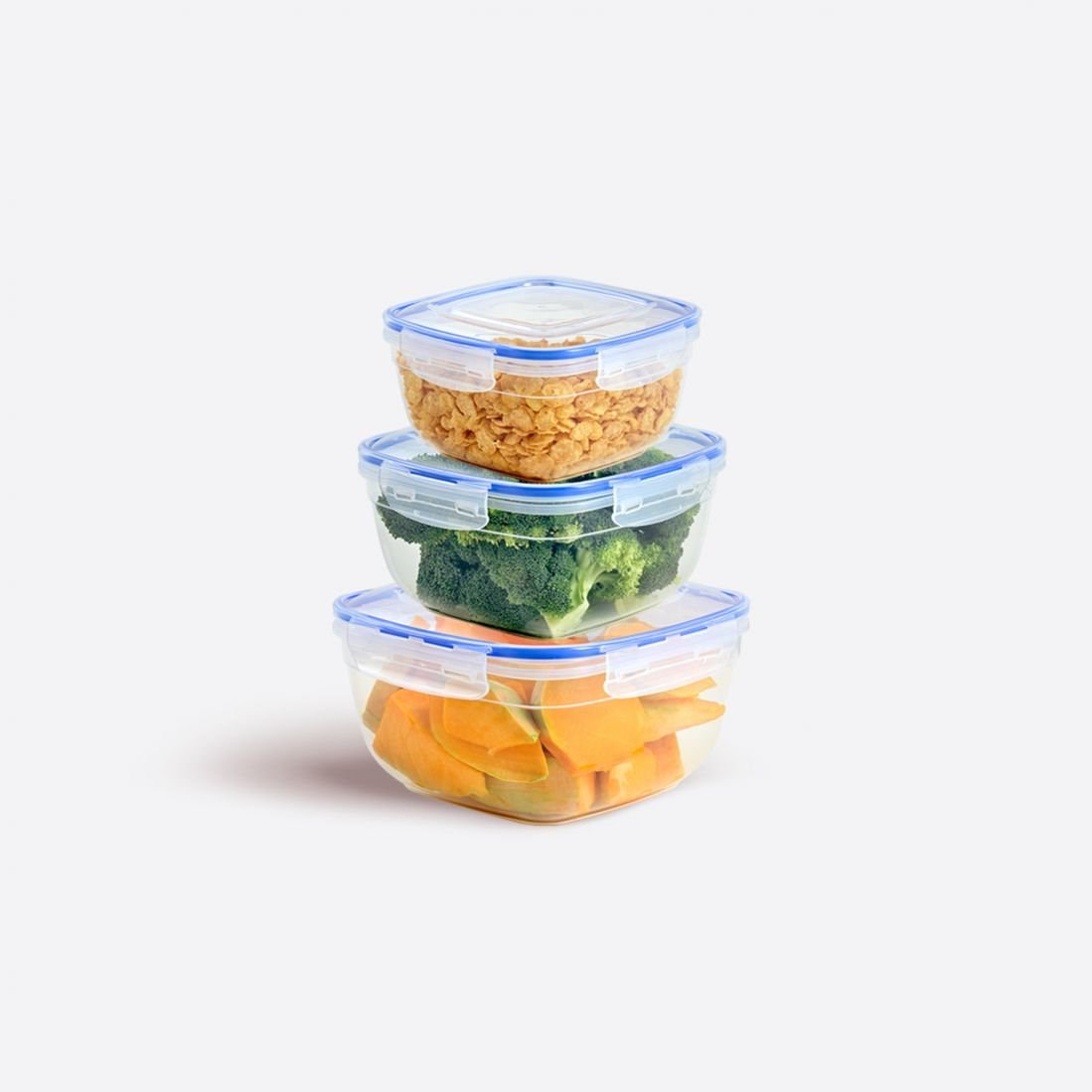 3'Lü Contalı Kare Set(1500,2400,3750 Ml)