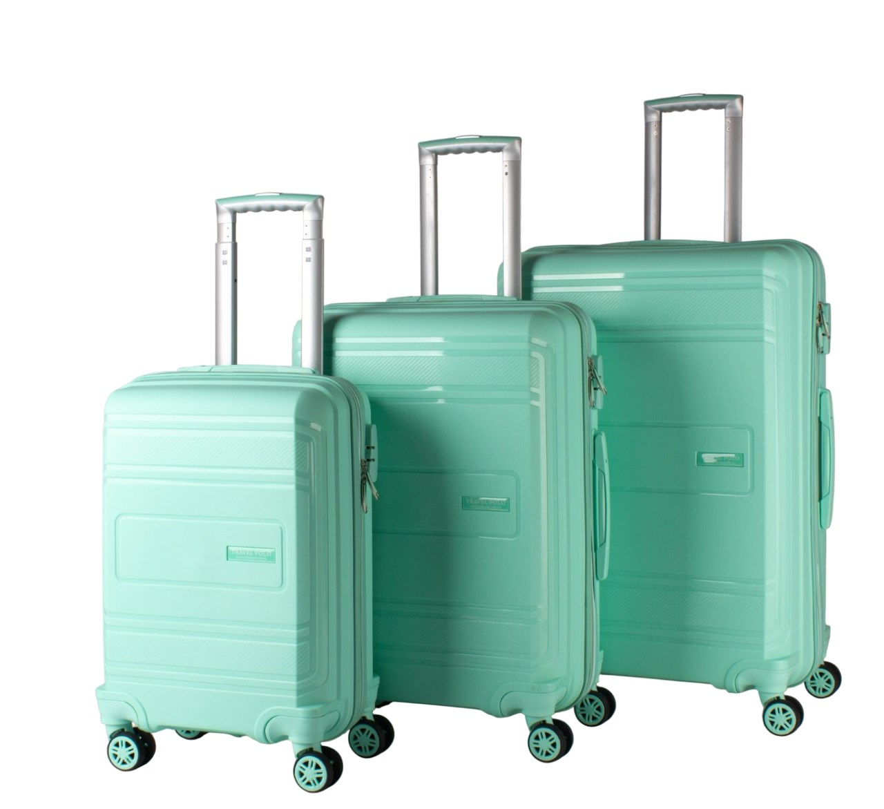 Pp-Silikon Plastik Valiz Su Yeşili 3'Lü