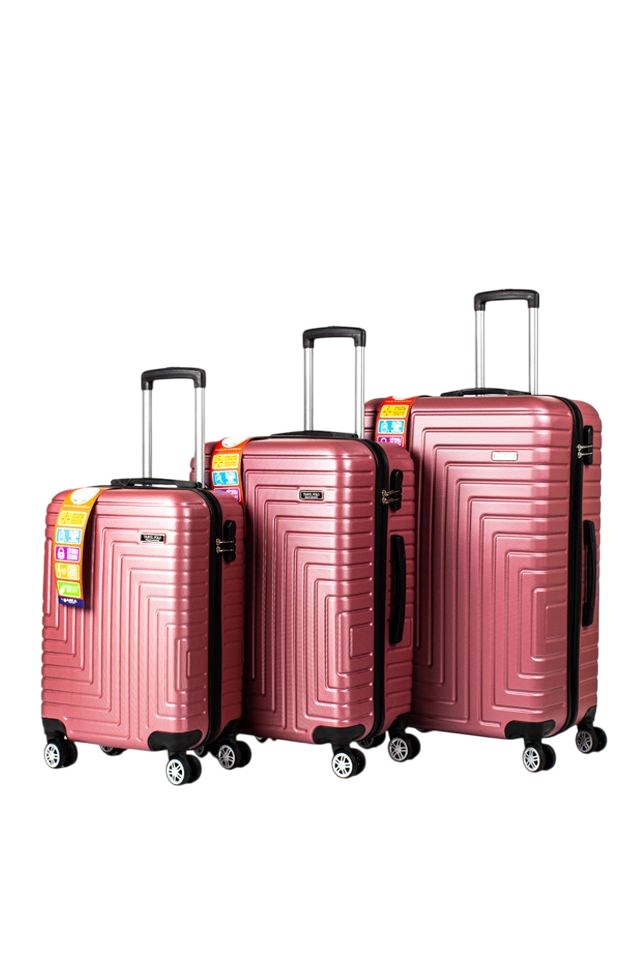 Abs Plastik Valiz Pudra 3'Lü