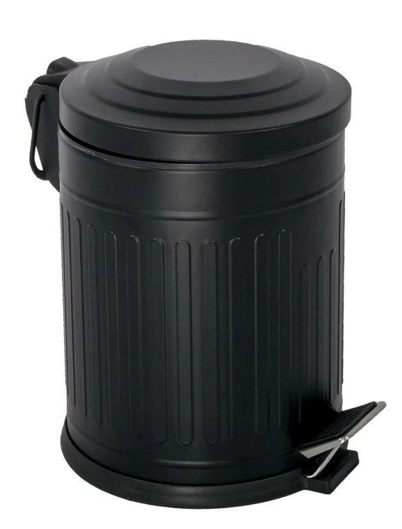 Vıntage Pedallı Çöp Kovası Siyah 16 Lt