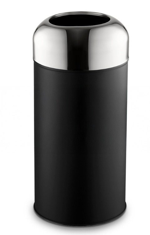 Bombe Kapak Çöp Kovası Siyah (Galvaniz)