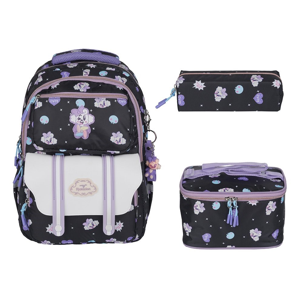 Relaxion İlkokul Çantası Siyah Lila