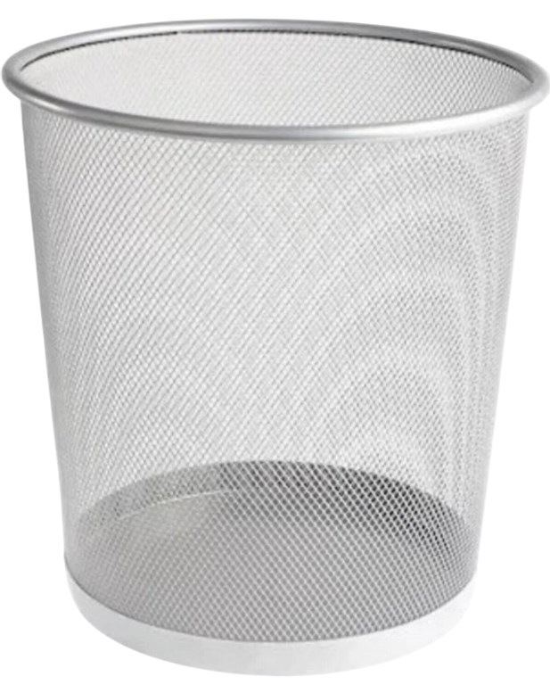 Ofis Tipi Fileli Çöp Kovası Beyaz