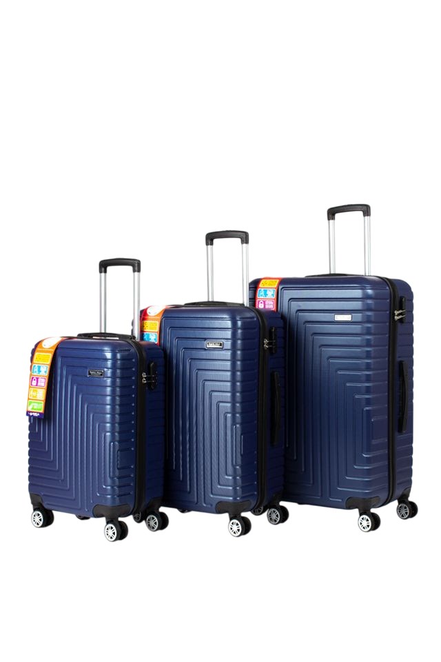Abs Plastik Valiz Sax Mavi 3'Lü