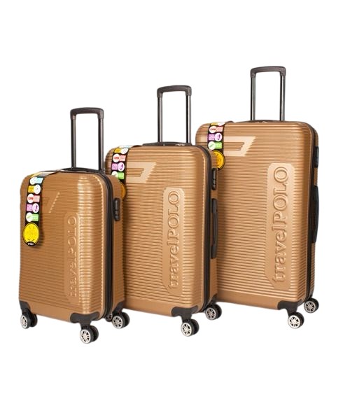 Abs Plastik Valiz Gold 3'Lü