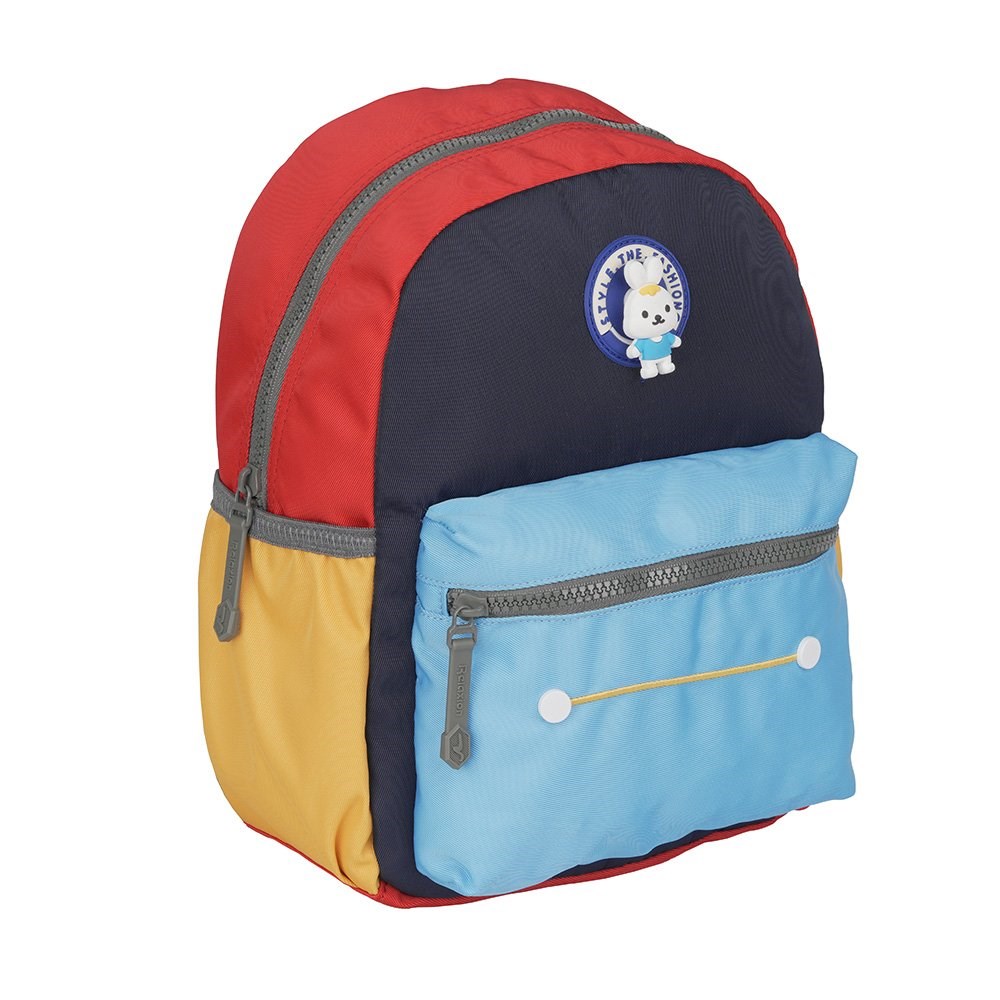 Şık Anaokulu Çantası Kırmızı Cep Mavi