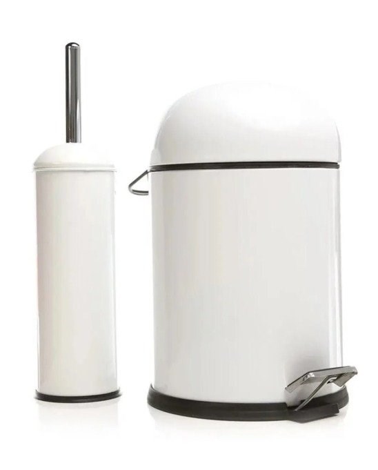 2’Li Bon Kapak Banyo Seti Krem (5 Lt Bon Kapak Çöp Kovası+Bon Kapak Wc Fırçalık)