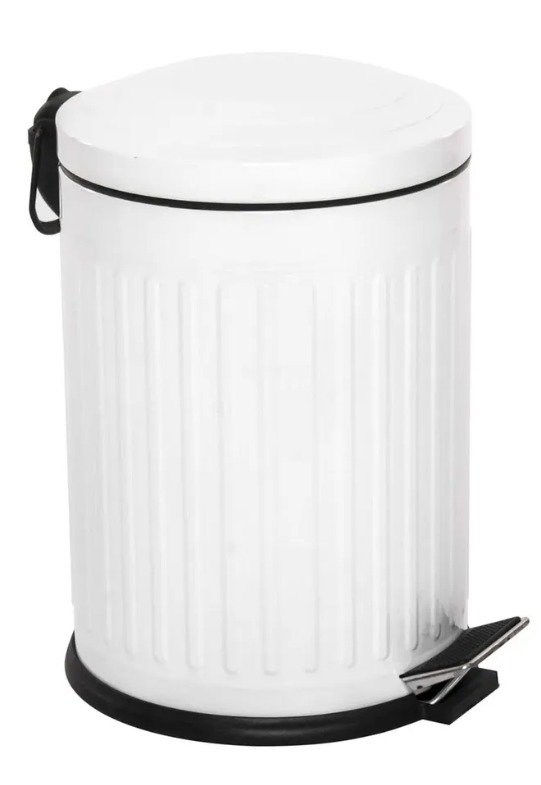 Vıntage Pedallı Çöp Kovası Beyaz 5 Lt