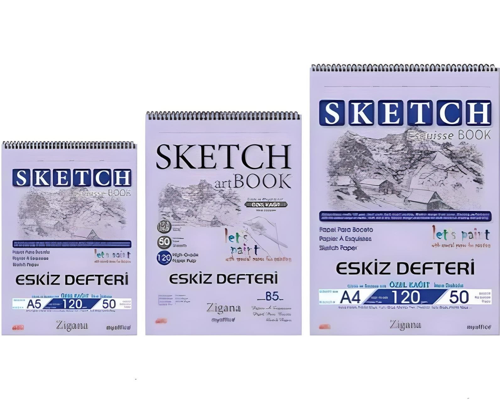 Zigana Spiralli Eskiz B5 50 Yaprak (17,3X24,5 Cm)