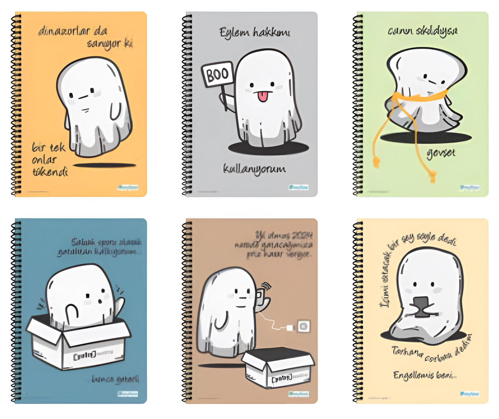 Ghost Sert Kapak Spiralli 17X24 Defter Kareli 80 Yaprak