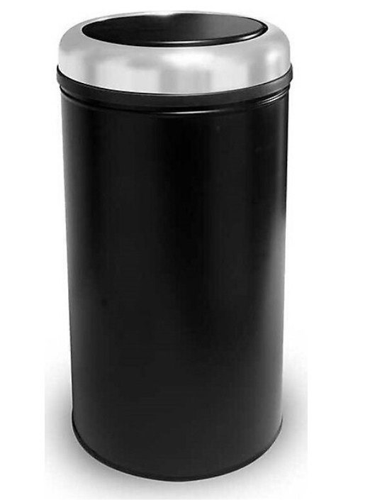 Pratik Kapak Çöp Kovası Siyah 45 Lt (Galvaniz)
