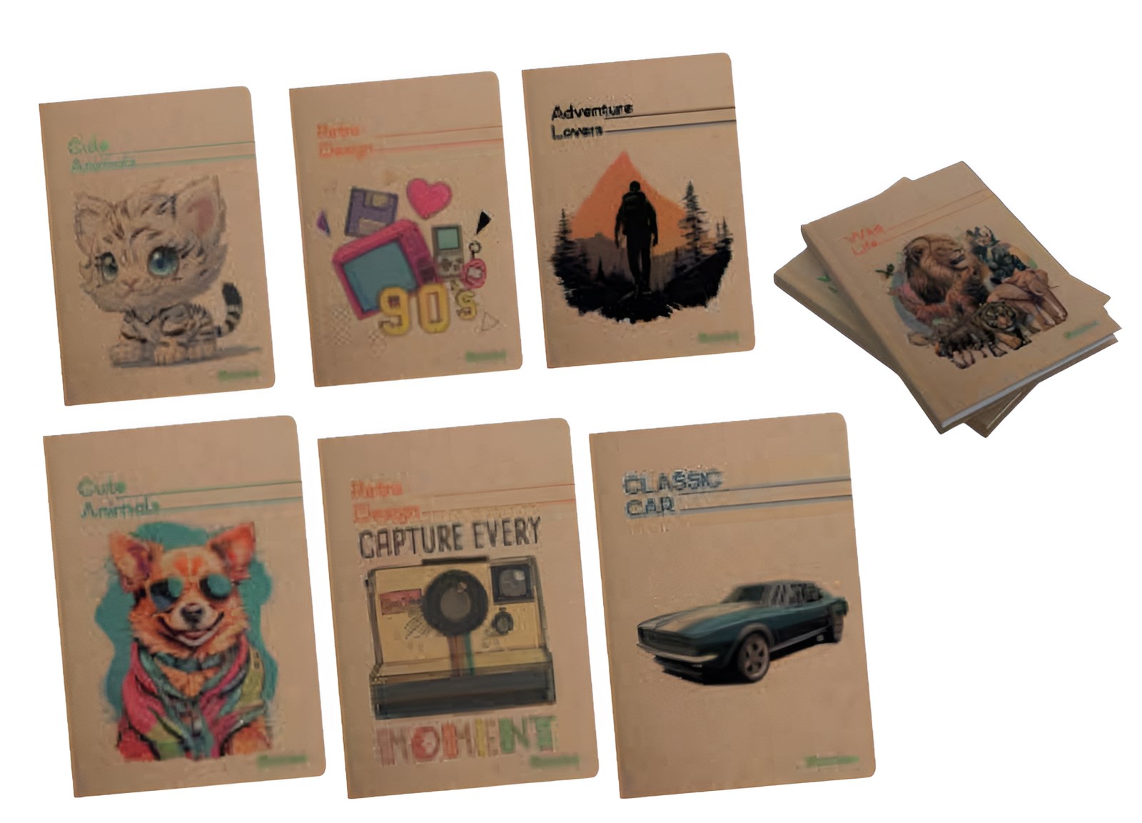 Kraft Sert Kapak Dikişli 14X20 Defter Kareli 80 Yaprak