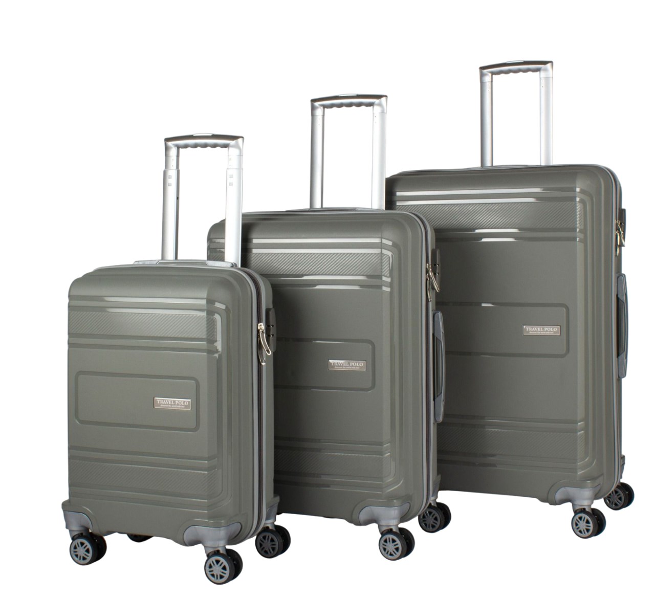 Pp-Silikon Plastik Valiz Gri 3'Lü