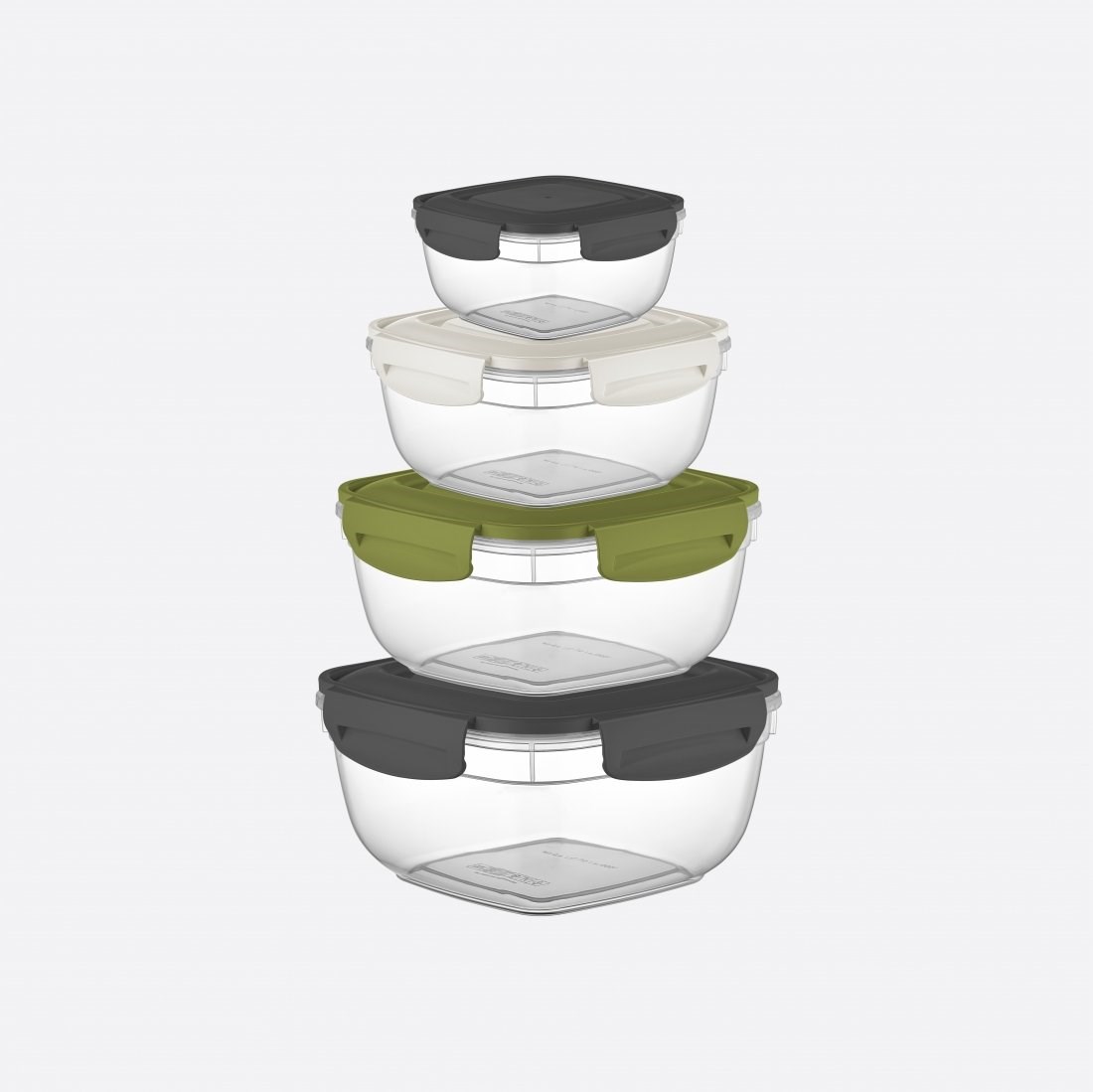 4'Lü Kilitli Kare Fresh Box Set(275,500,900,1500 Ml)