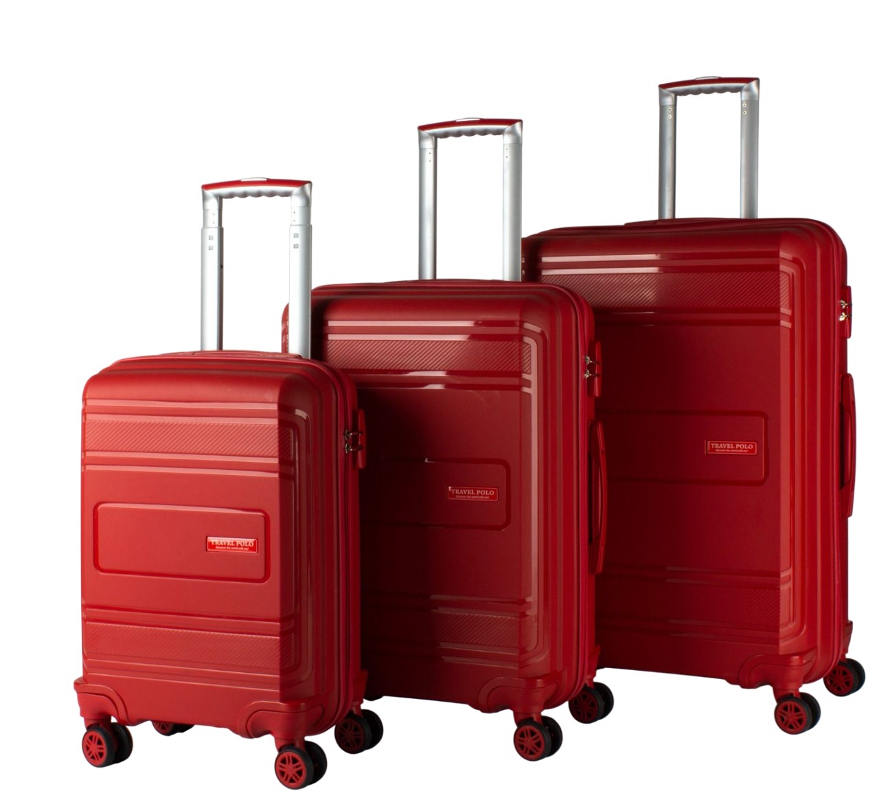 Pp-Silikon Plastik Valiz Kırmızı 3'Lü