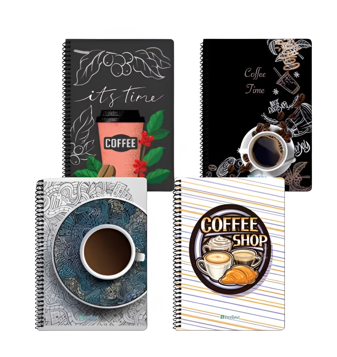 Coffee Sert Kapak Spiralli 17X24 Defter Çizgili 120 Yaprak
