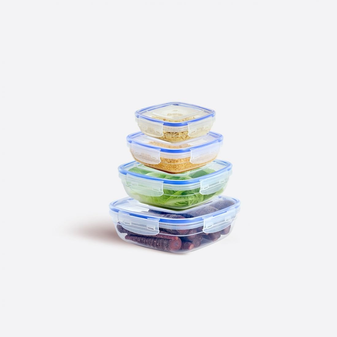 4'Lü Contalı Kare Set(350,600,1025,1700 Ml)