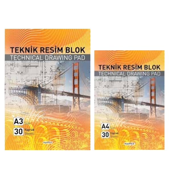 Teknik Resim Blok A4  Yan 30 Yaprak