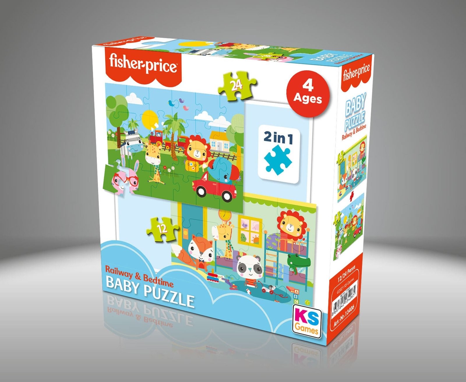 Baby Puzzle Railway &Amp; Bedtime  2İn1  -  12/24