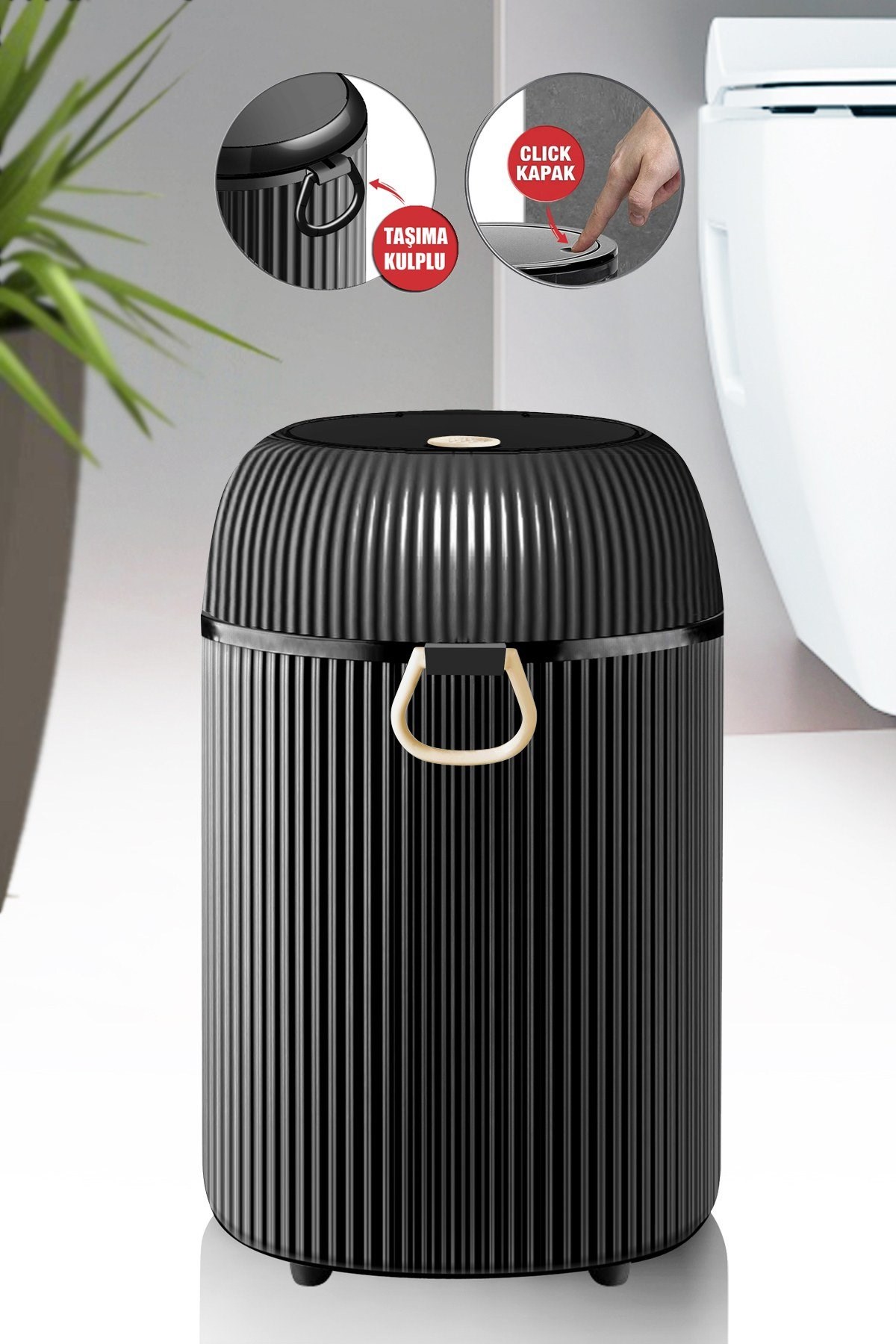 Yuvarlak   10 Lt Çöp Kovası Click Kapak