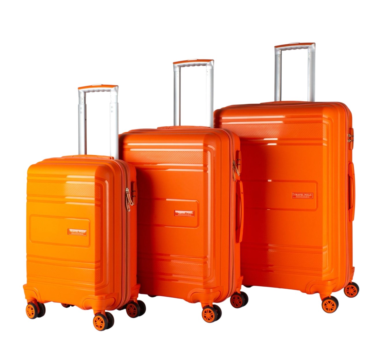 Pp-Silikon Plastik Valiz Oranj 3'Lü