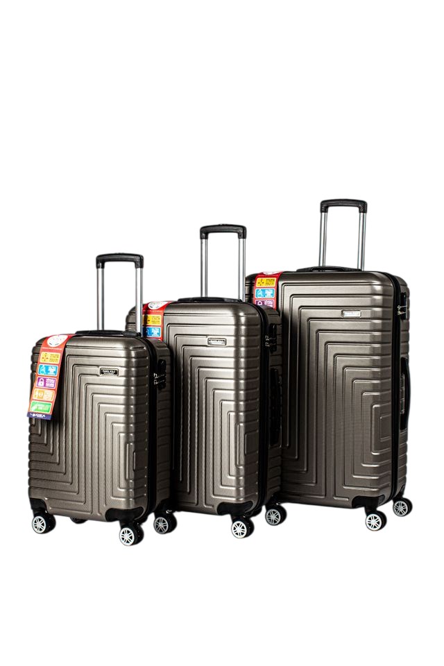 Abs Plastik Valiz Füme 3'Lü