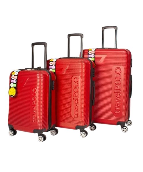 Abs Plastik Valiz Kırmızı 3'Lü