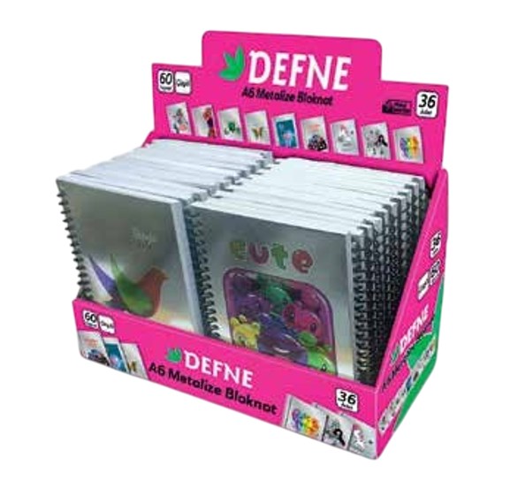 A-6 Metalize Karton Kapak 60 Yaprak Çizgili Not Defteri